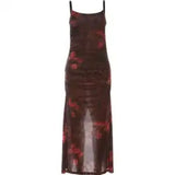 KYLETHOMASW  -  Women's Sleeveless Floral Print Maxi Dress Slim Fit Spaghetti Strap Bodycon Long Dress for Party Evening