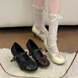 KYLETHOMASW  -  New Spring Thick Heel Women Mary Jane Shoes Fashion Butterfly-knot Buckle Strap Shoes Ladies Designer Luxury Dress Pumps