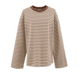 KYLETHOMASW  -  European and American style round neck long sleeve striped T-shirt top 2025 early autumn new fashion all-match bottoming shirt