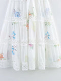 KYLETHOMASW  -  European and American style new elegant dress floral print hollow design large swing skirt