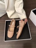 KYLETHOMASW  -  women bouble bowtie flats japanned leather ballerina shoes height increasing bowknot ankle strap loafers women slip on wedges