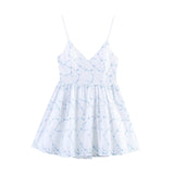 KYLETHOMASW  -  New Women Sexy Sling Floral Embroidery Dress Thin Straps V Neck A-line Mini Casual Summer Dresses Beach Vestidos