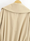KYLETHOMASW  -  Fashionable And Versatile With Belt Khaki Trench Coat Women Long Sleeve Lapel Collar Autumn Winter Loose Windbreaker