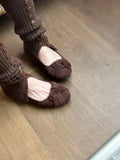 KYLETHOMASW  -  New French High-End Satin Slip-On Shoes for Women, Niche Twisted Round-Toe Flat Evening Ballet Shoes