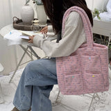 KYLETHOMASW  -  Streetwear Fluffy Y2k Aesthetic Women's Handbags Sweet Kawaii Pocket Shoulder Bags Fashion All Match Shopping Underarm Bag