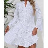 kylethomasw Summer Hollow Lace Casual Dress Women V-neck Loose Embroidery Sexy Dress Woman Elegant Vintage Beach White Dresses Vestido