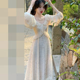 KYLETHOMASW  -  Mermaid princess summer new retro ruffle edge embroidery slim chic dress Hong Kong flavor retro chic skirt