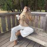 KYLETHOMASW  -  Autumn Winter Women Knitted Sweater Lazy O-Neck Long Sleeve Pocket Button Female Cardigan Casual Lady Street Outwear