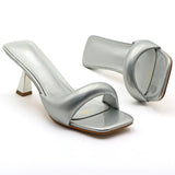 KYLETHOMASW  -  New Fashion High Heel Slippers Women Open Toe Slingback Sandals Female Pumps Square Toe Summer Simple Designer Heeled Sandals