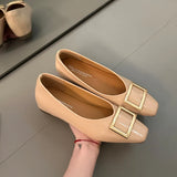 KYLETHOMASW  -  New Arrival Spring Autumn Elegant Women's Shoes Square Toe Shoes Women Comfortable Casual Retro Shallow Mouth Flat Shoes 120