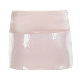 KYLETHOMASW  -  Elegant Vacation Sequin Mini Skirt For Women Low Waist Bodycon Party Skirt Shiny Short Skirt Sweet Summer Holiday Outfit