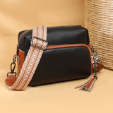 KYLETHOMASW  -  Women Zipper Satchel Bag Genuine Leather Handbag Purse Adjustable Strap Trendy Crossbody Purse Travel Sling Bag Commuting Bag