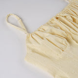 KYLETHOMASW  -  Fashion French Chic Solid A-Line Dresses Summer Sweet Slim Fit Folds Camisole Dress Elegant
