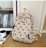 KYLETHOMASW  -  Bow Print Bag School Students Mochila High Capaci Mochilas Mujer Lightweight Backpack Bolsas Feminina Corduroy Bags for Woman