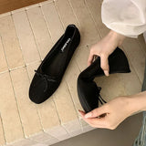KYLETHOMASW  -  Fashion Lace Butterfly-Knot Women Flats Slip On Shoes Luxury Female Shallow Footwear Round Toe Ballet Flats Ladies Shoes Summer
