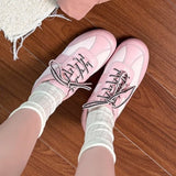 KYLETHOMASW  -  Fashionable Casual Women's Shoes 2025 Spring Summer Lace Up Round Toe Low Heels Sneakers Outside Comfy Flat Sneakers Mujer