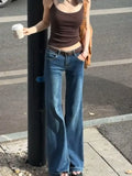 KYLETHOMASW  -  Tall Extended American Retro Spice Girl Low Waist Slightly Pulled Jeans Women's Summer Leg Elastic Straight Flared Pants