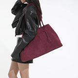 KYLETHOMASW  -  Large Capacity Suede Fabric Simple Tote Bag for Women Shoulder Bags Designer Luxury Brand Handbags and Purses