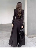 KYLETHOMASW  -  Autumn Long Sleeve Square Collar Sweet and Gentle White Dress for Women Korean Cute Slim Fit Temperament Elegant Long Dress
