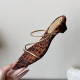 KYLETHOMASW  -  Summer Fashion Pointed Toe Women Heeled Slippers Shoes Shallow Ladies Low Heel Slippers Sandals Shoes Female Slides