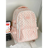 KYLETHOMASW  -  Polka Dot Print School Backpack Teenage Girls Mochila Student Mochilas Large Capaci Bag Lace Stripe Bolsas Feminina Backpacks