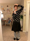 KYLETHOMASW  -  Autumn Lazy Style Women's Sweaters Vintage Wave Point O-neck Knitted Pullover Y2k Harajuku E-girls Black Coat Women