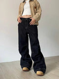 Kylethomasw Y2k Denim Low Waist Jeans Women Harajuku Wide Leg Baggy Pants High Street Oversize American Retro Cargo Trousers Grunge