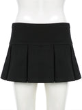 KYLETHOMASW  -  All Match Black Button Pleated Mini Skirts Streetwear Casual Harajuku Solid Shorts Skirt Women Japanese 2000s Style Y2k