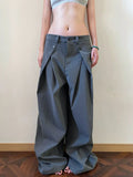 KYLETHOMASW  -  Pleated Autumn Winter Men's and Women's Trendy Brand Vertical Silhouette Loose Wide-leg Casual Versatile Floor-mopping Trousers