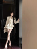 KYLETHOMASW  -  Pure Desire Autumn New Item Single Breasted Fit Jacket Women High Waist Half Slim Short Skirt Design Sense Set