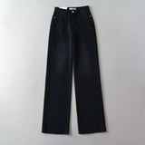 KYLETHOMASW  -  New Ladies' Patchwork Design Flared Pants Casual Denim Pants Retro Style Spice Girls Trousers High Waist Solid Color Jeans
