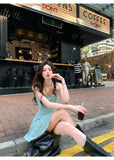 KYLETHOMASW  -  Bodycon Sexy Y2k Mini Dress Women Casual Pure Color Elegant Dress Female Even Party Vintage Beach Style Korean Fashion Clothing
