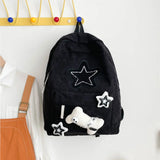 KYLETHOMASW  -  Star Corduroy Mochila  Japanese Contrast Bag Lightweighte Mochilas Mujer Girls Bolsas Fashionable Bags for Woman Backpack