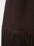 KYLETHOMASW  -  Sexy Solid O-Neck Sleeveless Backless Hollow Out Tassel Maxi Dress Women Summer Bodycon Zipper Long Dress Club Beach