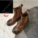KYLETHOMASW  -  New Women's Chelsea Boots Retro Square Toe Women Ankle Boots Large Size Stretch female Cigarette Boots