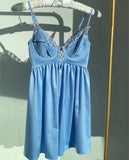 KYLETHOMASW  -  layered ruffle women Dress ruched beige floral party dress puff sleeves ribbon ties chic summer dress new