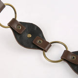 KYLETHOMASW  -  Retro metal disc sunflower hollow out chicken eye belt PU leather niche personality waist belt
