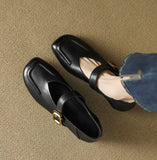 KYLETHOMASW  -  Strange Low Heels Flats Woman Buckle Strap Mary Janes Round Toe Flats Loafers Femme Slip On Barefoot Mocassines Mujer Boat Shoes