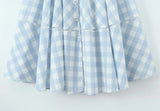 KYLETHOMASW  -  Women Lace Up Bandage Back Patchwork Plaid Dress Sexy Corset Style A-line Midi Casual Summer Dresses Sling Robe