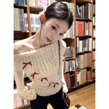 KYLETHOMASW  -  Casual Y2k Knitted Sweater Women Long Slleve Korean Fashion Elegant Design Knit Pullovers 2000s Vintage Party Autumn Jumper