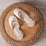 KYLETHOMASW  -  cover toe cross band gladiator sandals women japanned leather ankle strap sandalias mujer low heel summer shoes for woman
