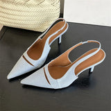 KYLETHOMASW  -  Design Hollow Out Pointed Toe Women Pumps Street Style Thin Low Heels Street Style Sexy Stripper Sandals Shoes