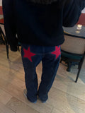 KYLETHOMASW  -  Y2K Star Patch Jeans Women High Waist Floor Length Denim Pants Retro Streetwear Embellished Gothic Punk Party Trousers