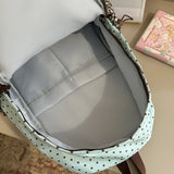KYLETHOMASW  -  Cute Patchwork Student Book Backpack Ladies Lace Bow Decor Multi Pocket Daily Travel Shoulder Bag Women Fashion Back Packs
