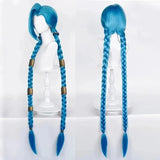 KYLETHOMASW  -  Anime LOL Jinx Cosplay Wig Long Braided Blue Wig with Blue Braid Heat Resistant Synthetic Hair Wigs