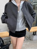 Kylethomasw Baseball Woolen Coat Cropped Bomber Jacket Oversized Streetwear Loose Casual Korean Fashion Uniform Winter Clothes Women