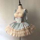 KYLETHOMASW  -  Sweet Hot Girl Cute Sexy Lolita Dress Women's Autumn Ribbon Strap Square Collar Slim A-line Dress Fashion Female Clothes