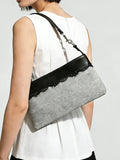 KYLETHOMASW  -  Korean Niche Design Lace Contrasting Lightweight Handbag Casual One Shoulder Underarm Bag for Women Spring Summer New