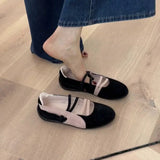 KYLETHOMASW  -  Retro multi-color sports shoes, ballet shoes with elastic bands, round toe, flat bottom, shallow opening Mary Jane style women's