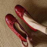 KYLETHOMASW  -  Comfort Walking Shoes Women Ballet Flats Handmade Soft Leather Mary Jane Flat Bottom Shoes Retro Casual Daily Loafers Footwear